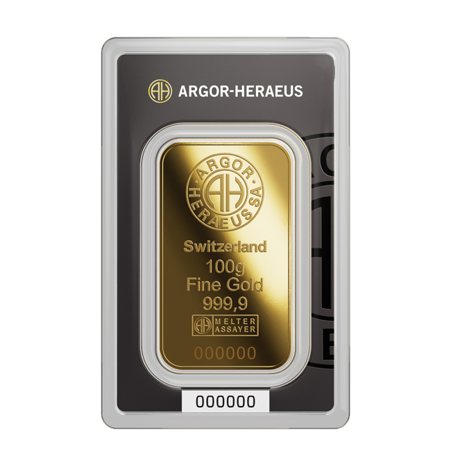 Zlatý zliatok Argor Heraeus 100 g