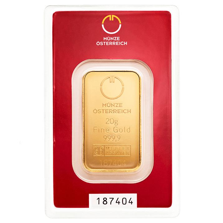 Zlatý zliatok Rakúská mincovna 20&nbsp;g