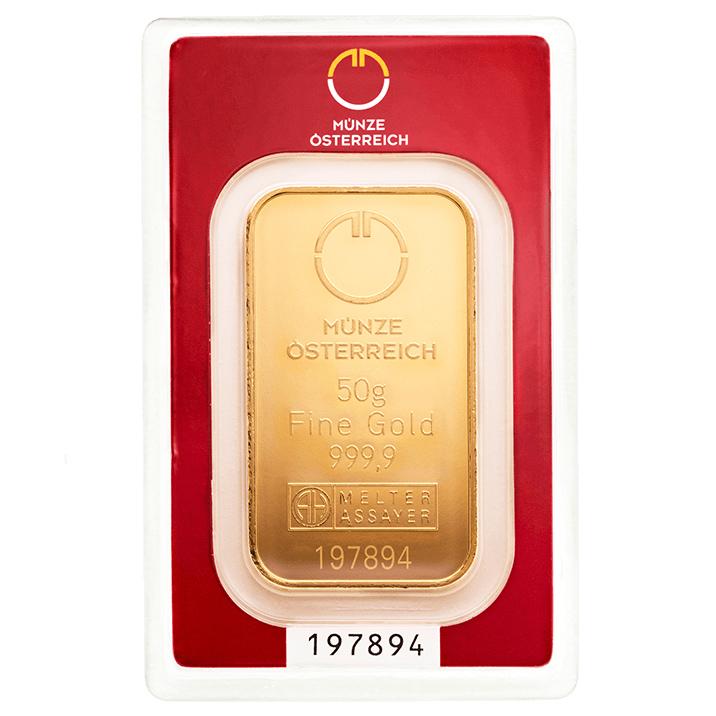 Zlatý zliatok Rakúská mincovna 50&nbsp;g
