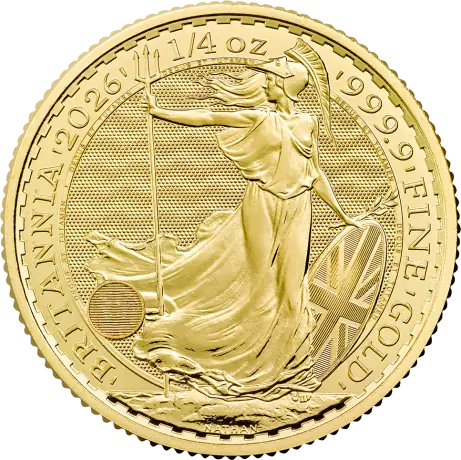 Zlatá minca Britannia Charles III 2026, 1/4&nbsp;oz