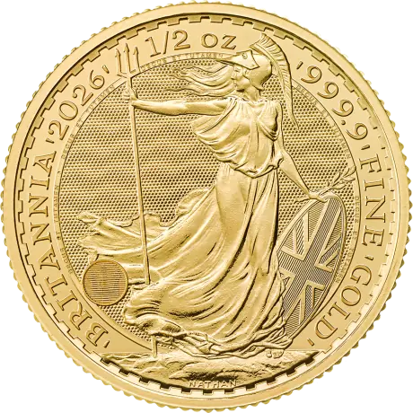 Zlatá minca Britannia Charles III 2026, 1/2&nbsp;oz